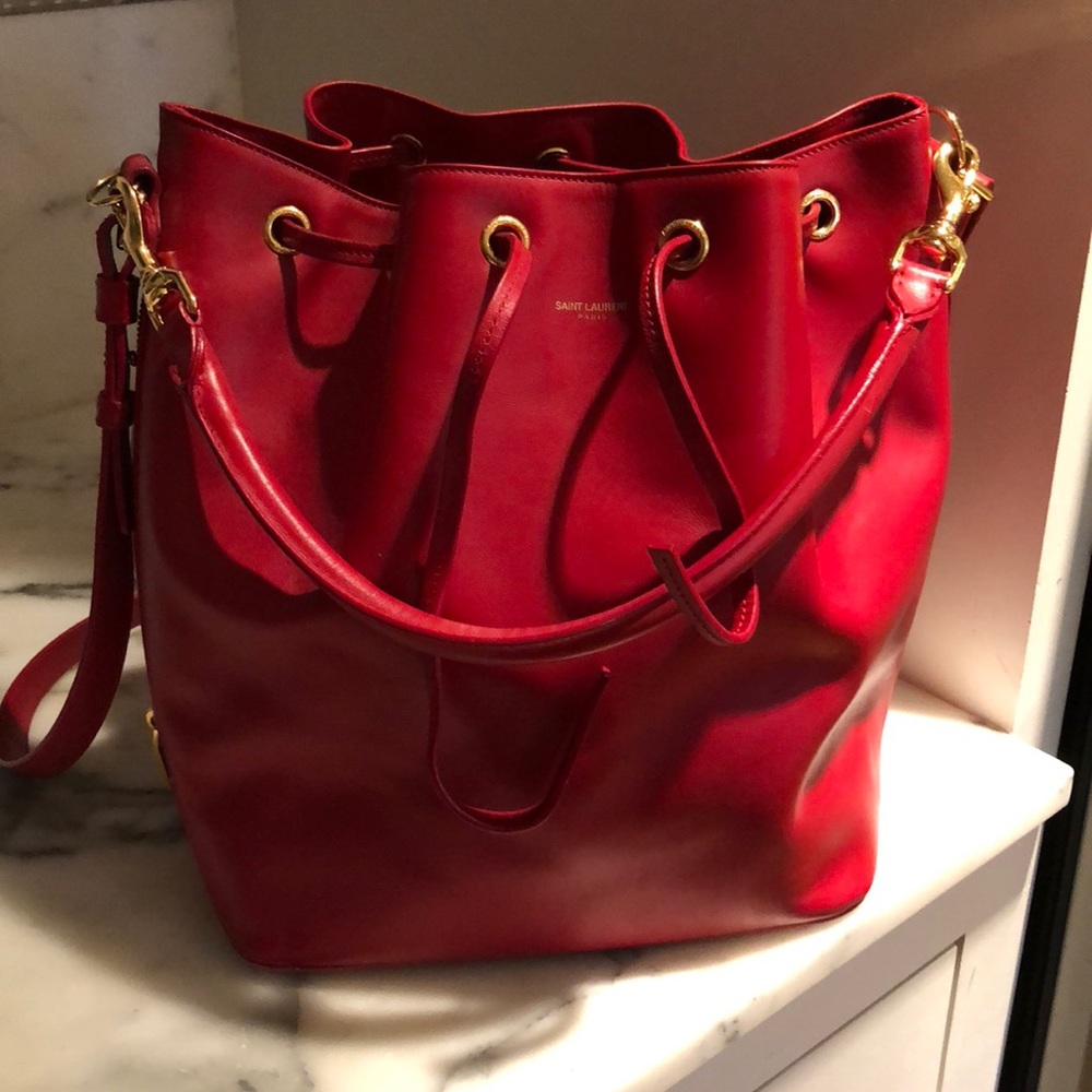 Saint Laurent Emmanuel’s Bucket Drawstring Bag
